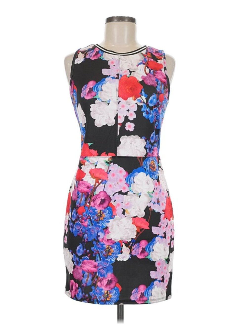 Bongo Women's Sporty Sleeveless Floral BodyCon Mini Dress - Size Medium